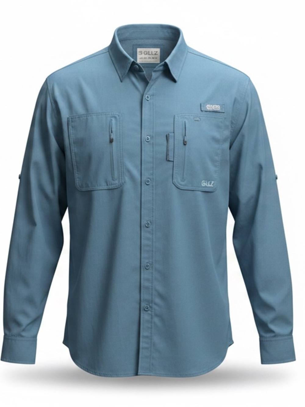 Gillz Performance Fishing Shirt 2XL Blue Long Sleeve Button Up